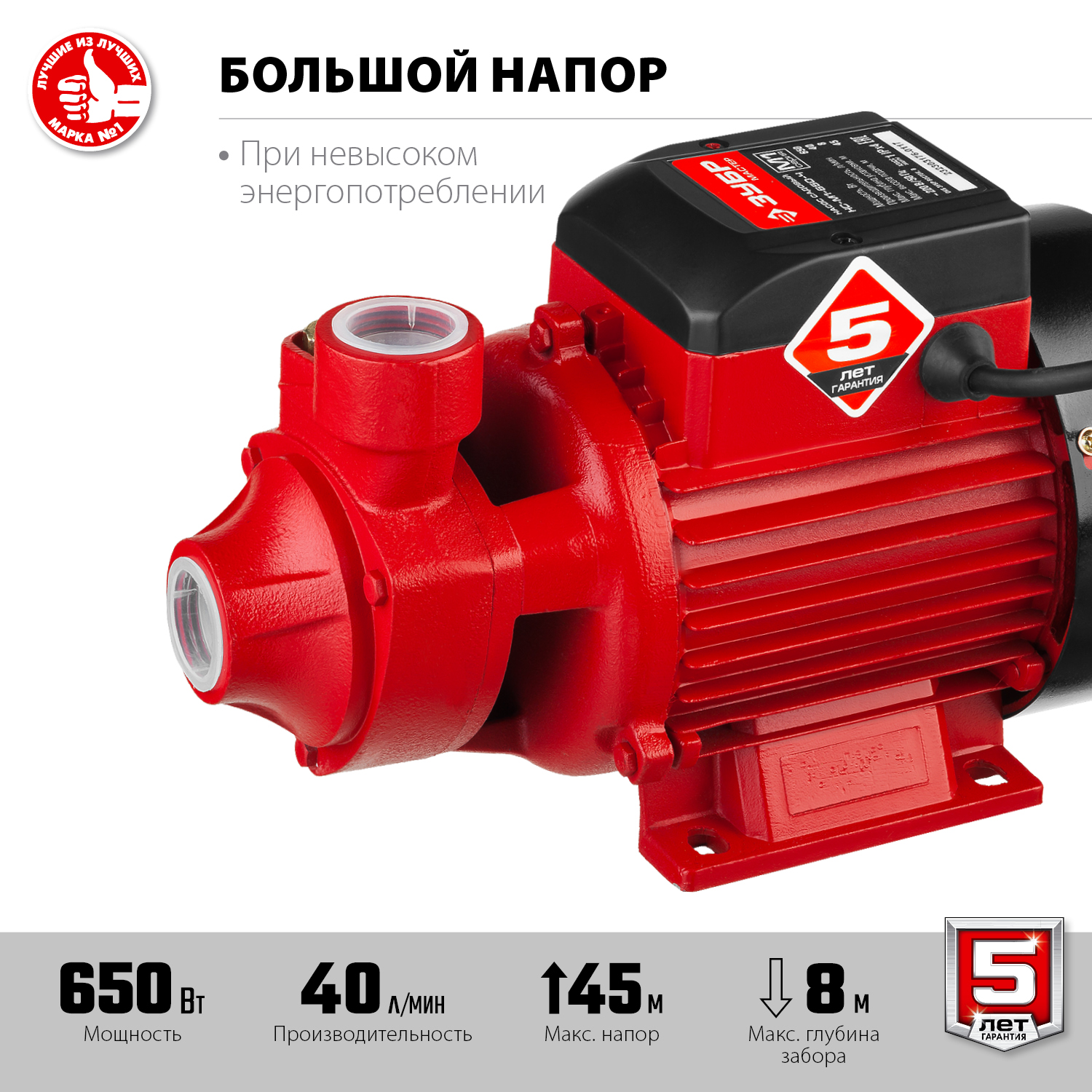 ЗУБР 650 Вт, поверхностный, 40 л/мин, насос садовый НС-М1-650-Ч Мастер купить по цене 6 210 ₽ в интернет магазине ТЕХСАД