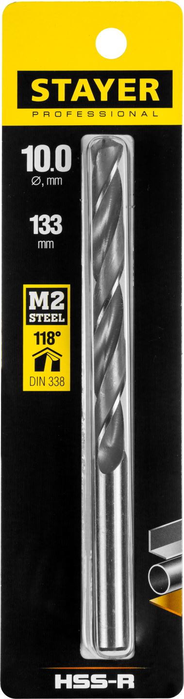 STAYER Ø 10 х 133 мм, сверло спиральное по металлу 29602-10 Professional купить по цене 340 ₽ в интернет магазине ТЕХСАД