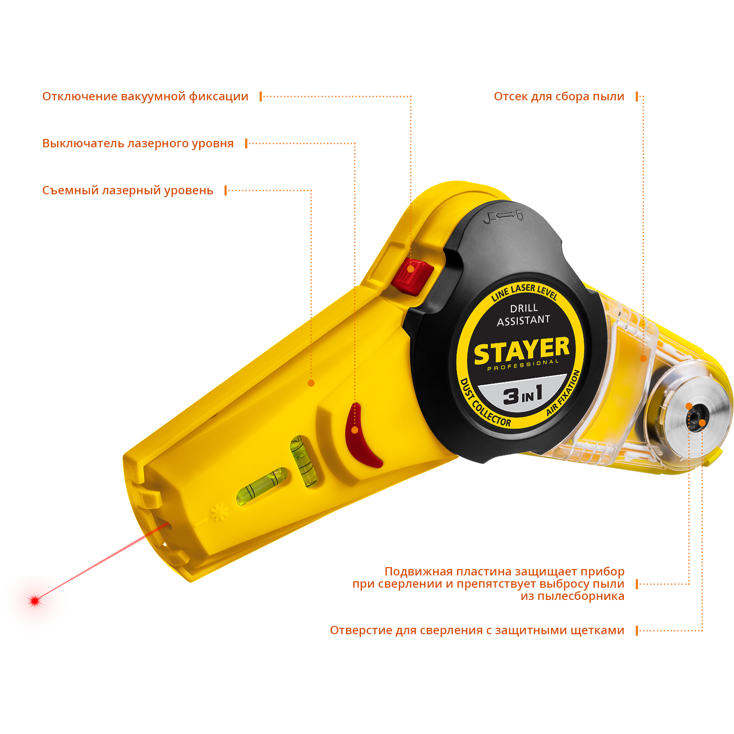 STAYER 7 м, точн. +/-1,5 мм/м, уровень с приспособлением для сверления 34987 купить по цене 1 710 ₽ в интернет магазине ТЕХСАД