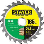 STAYER 185 x 30/20 мм, 24Т, диск пильный по дереву 3680-185-30-24_z01 FAST купить по цене 630 ₽ в интернет магазине ТЕХСАД