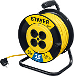 STAYER 50 м, 3500 Вт, ПВС 2х1.5, силовой удлинитель на катушке S 215 55072-50 купить по цене 4 170 ₽ в интернет магазине ТЕХСАД
