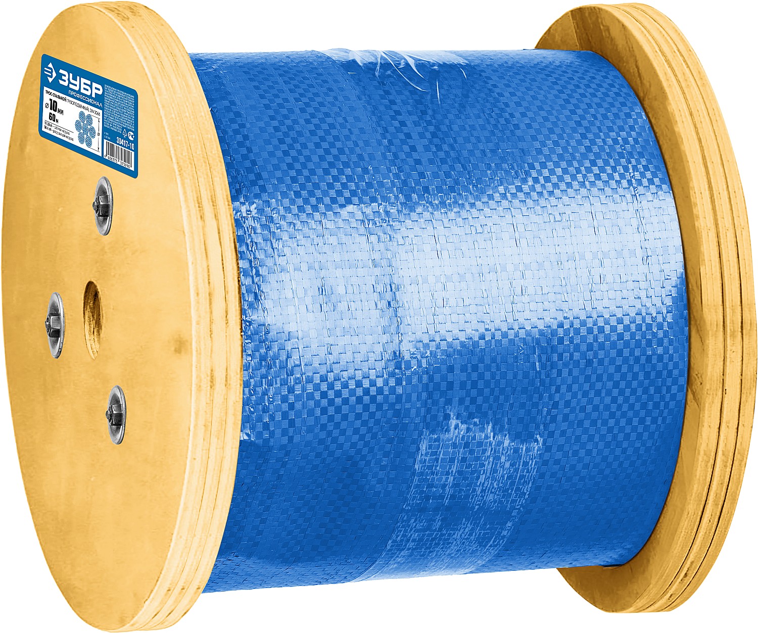 ЗУБР d=10 мм, L=60 м, DIN 3066, трос грузоподъемный стальной, оцинкованный 30417-10 Профессионал купить по цене 10 630 ₽ в интернет магазине ТЕХСАД