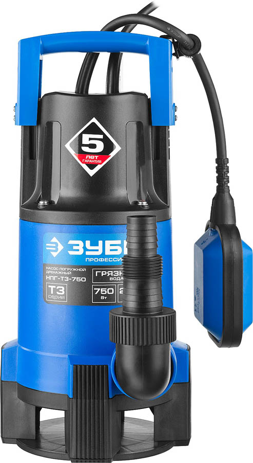 ЗУБР 750 Вт, 230 л/мин, насос погружной дренажный для грязной воды НПГ-Т3-750 Профессионал купить по цене 7 200 ₽ в интернет магазине ТЕХСАД