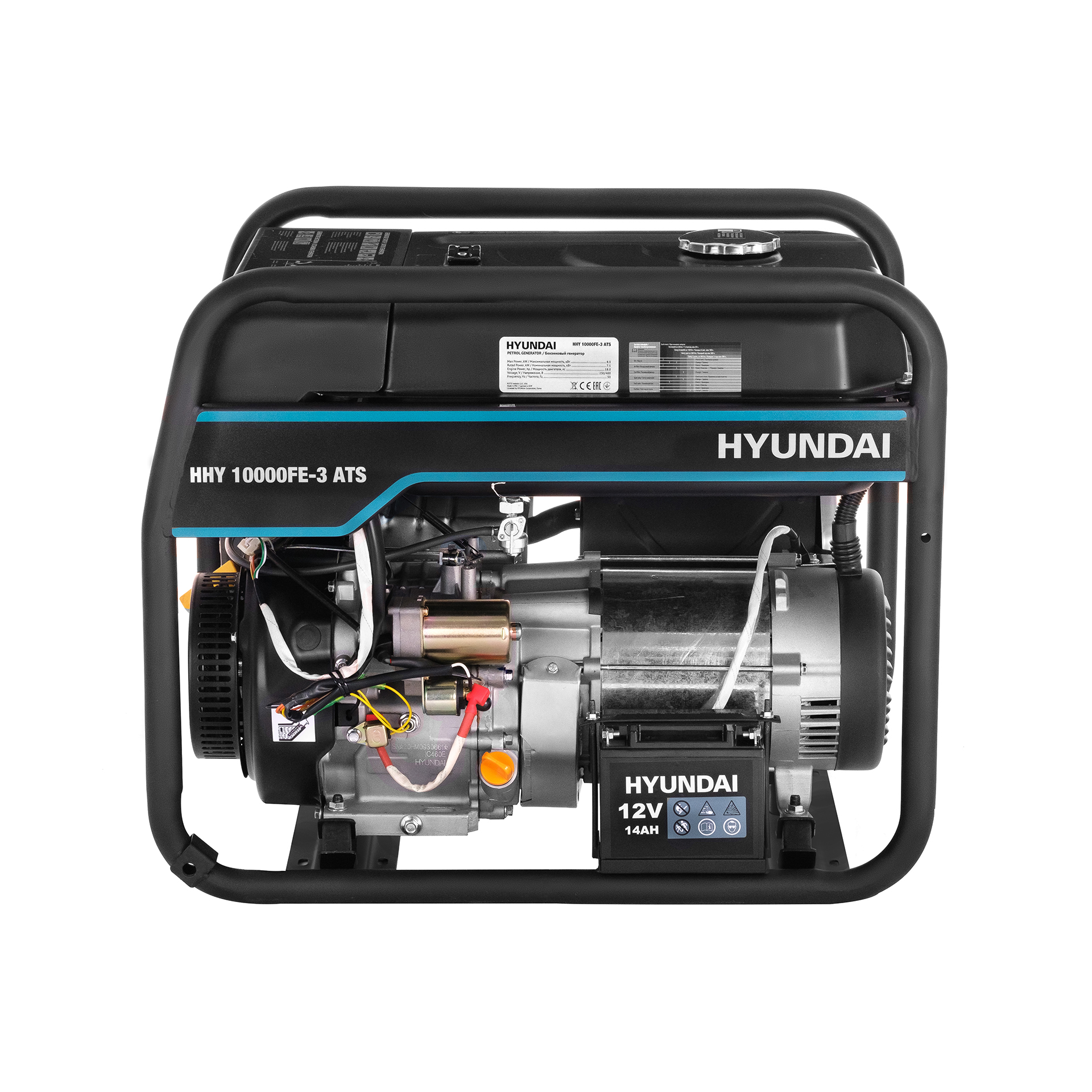 Бензиновый генератор HYUNDAI HHY 10000FE-3 ATS с автозапуском купить по цене 113 990 ₽ в интернет магазине ТЕХСАД