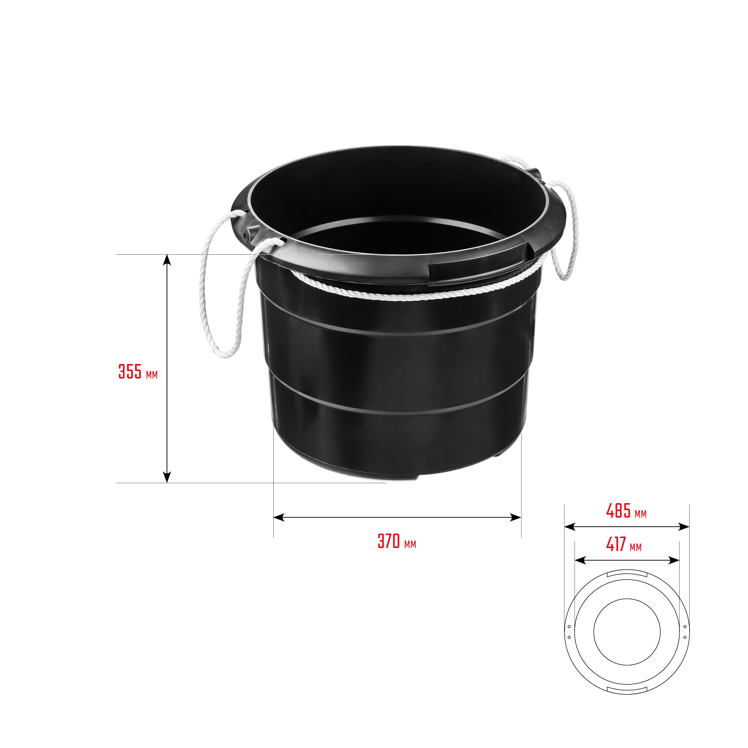 STAYER 40 л, пластмассовое, высокопрочное, с канатными ручками, ведро строительное 06085-40 купить по цене 431 ₽ в интернет магазине ТЕХСАД