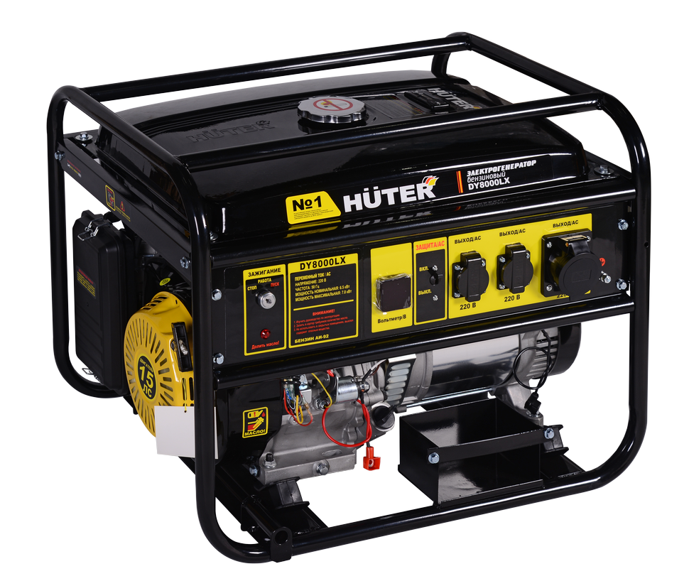 Портативный бензогенератор HUTER DY8000LX купить по цене 56 990 ₽ в интернет магазине ТЕХСАД