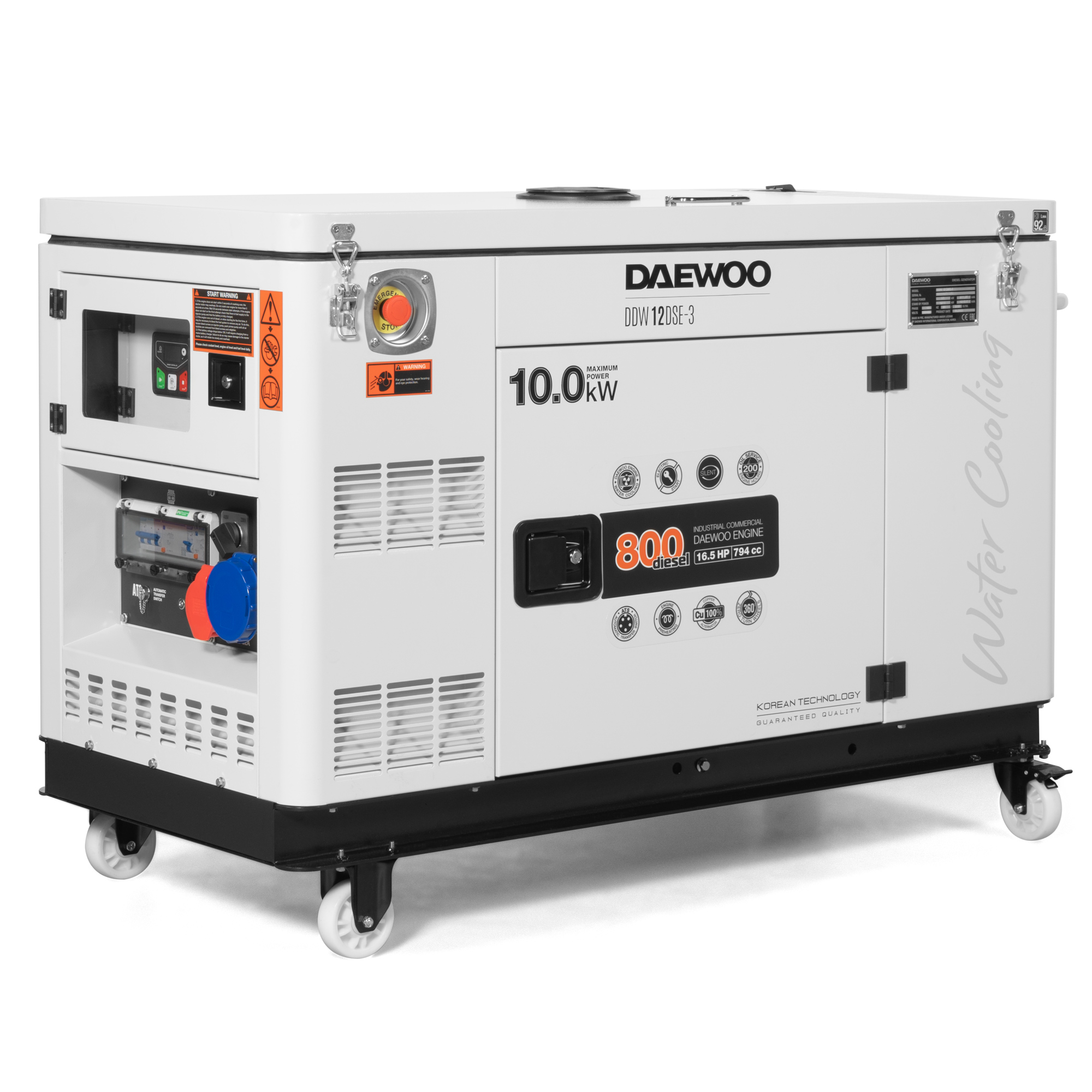 Дизельный генератор DAEWOO DDW 12 DSE-3 Дизельный генератор DAEWOO DDW 12 DSE-3 купить по цене 499 990 ₽ в интернет магазине ТЕХСАД