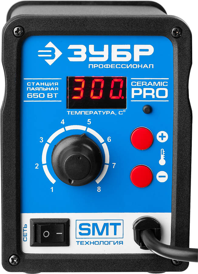 ЗУБР 100-500°C, 650 Вт, 3 насадки, термовоздушная, паяльная станция цифровая 55350 Профессионал купить по цене 5 980 ₽ в интернет магазине ТЕХСАД