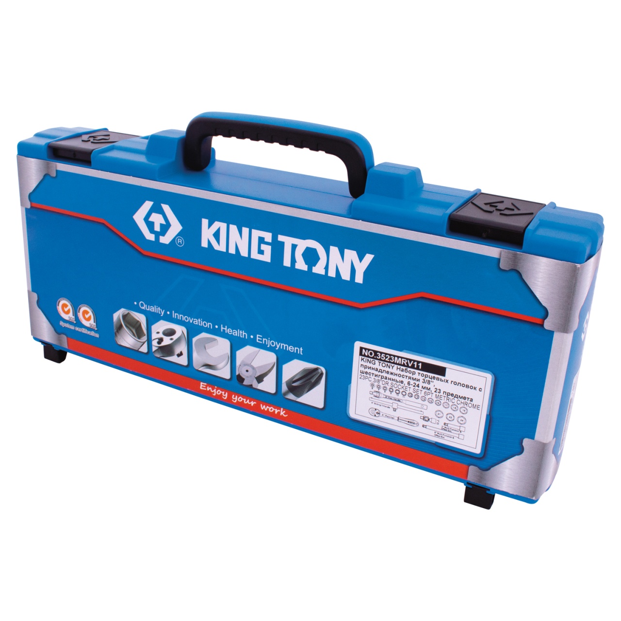 Набор торцевых головок с принадлежностями 3/8'', шестигранные, 6-24 мм, 23 предмета KING TONY 3523MRV11 купить по цене 9 680 ₽ в интернет магазине ТЕХСАД