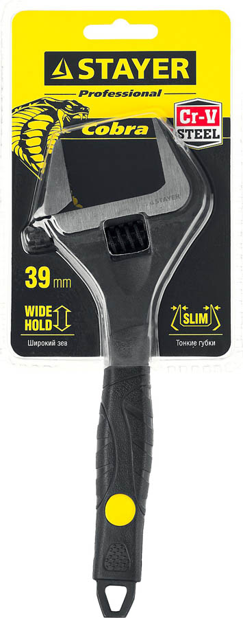 STAYER 200/39 мм, Cr-V, ключ разводной COBRA 27264-20 купить по цене 1 060 ₽ в интернет магазине ТЕХСАД