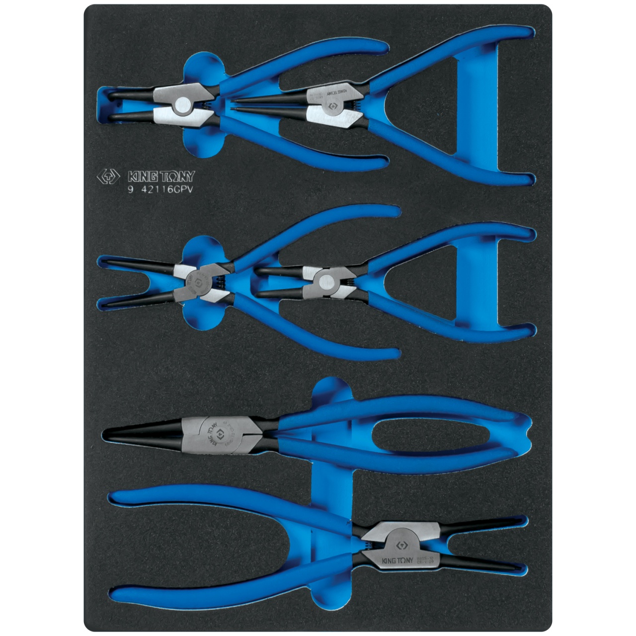 Набор съемников стопорных колец, ложемент, 6 предметов KING TONY 9-42116GPV купить по цене 12 150 ₽ в интернет магазине ТЕХСАД