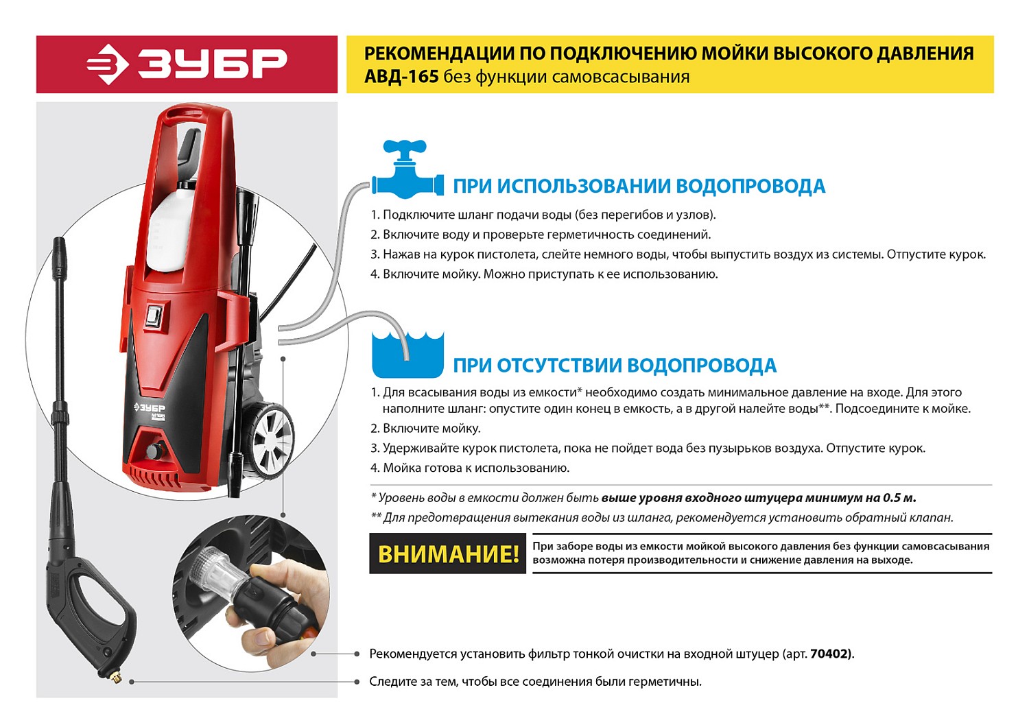 Мойка высокого давления ЗУБР АВД-165, щёточный двигатель, серия Мастер купить по цене 7&nbsp;760 ₽ в интернет магазине ТЕХСАД