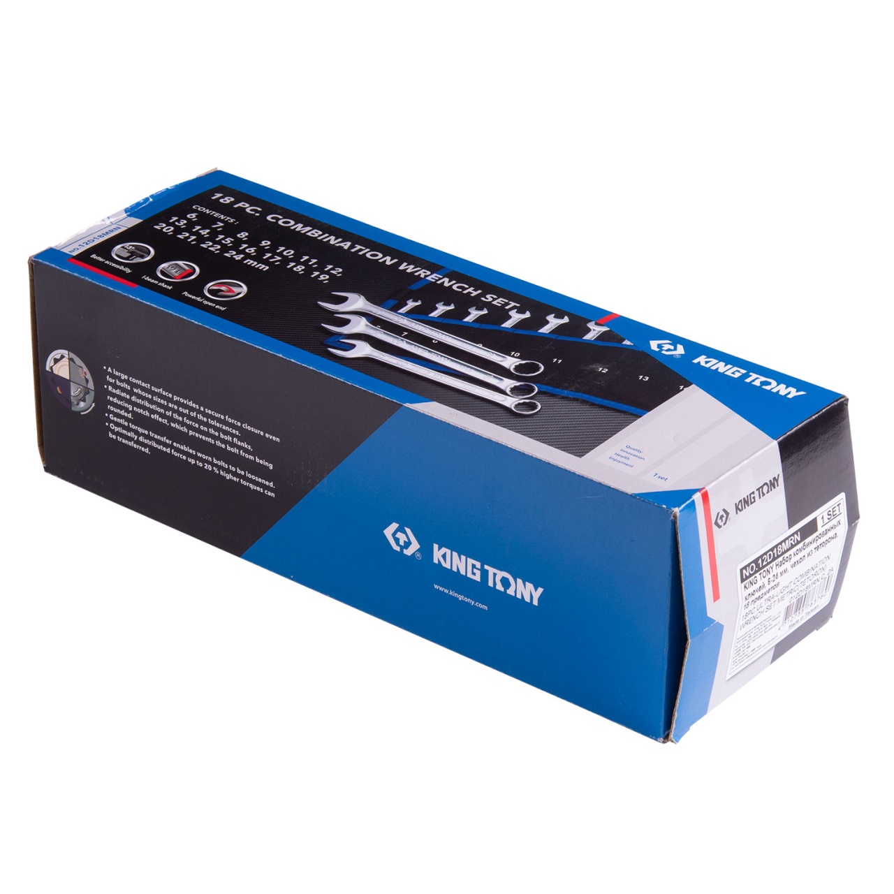 Набор комбинированных ключей, 6-24 мм, чехол из теторона, 18 предметов KING TONY 12D18MRN купить по цене 10 050 ₽ в интернет магазине ТЕХСАД