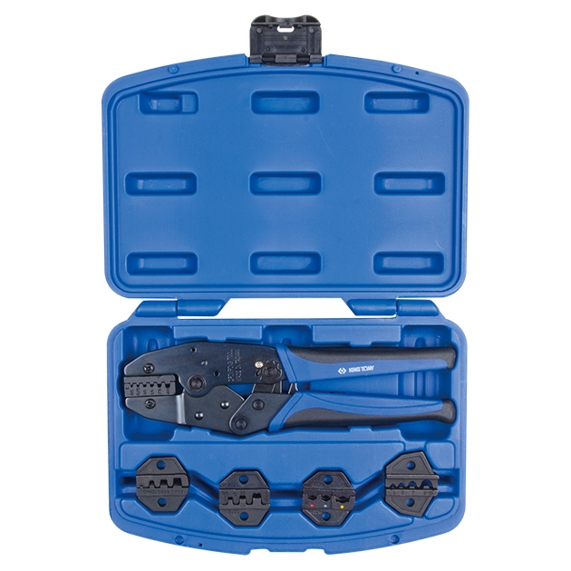 Кримпер храповичный для обжима изолированных наконечников, 5 предметов, кейс KING TONY 67G0005 купить по цене 8 190 ₽ в интернет магазине ТЕХСАД