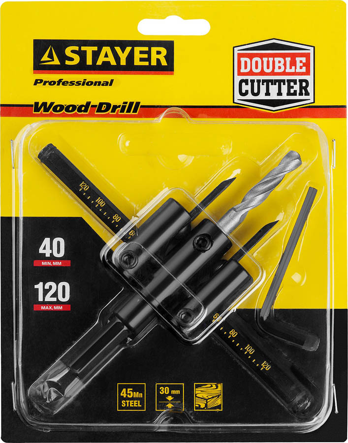 STAYER  30-120 мм, двурезцовое, по дереву, сверло регулируемое ''Балеринка'' 2944 купить по цене 640 ₽ в интернет магазине ТЕХСАД