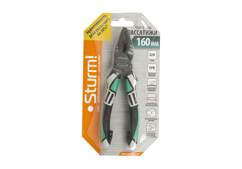 Пассатижи Sturm! 1020-13-1-160 купить по цене 1&nbsp;310 ₽ в интернет магазине ТЕХСАД