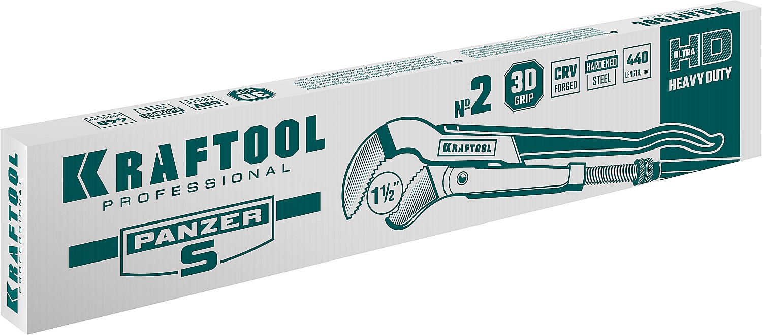 KRAFTOOL №2, изогнутые губки, ключ трубный PANZER-S 2733-15_z02 купить по цене 2 110 ₽ в интернет магазине ТЕХСАД