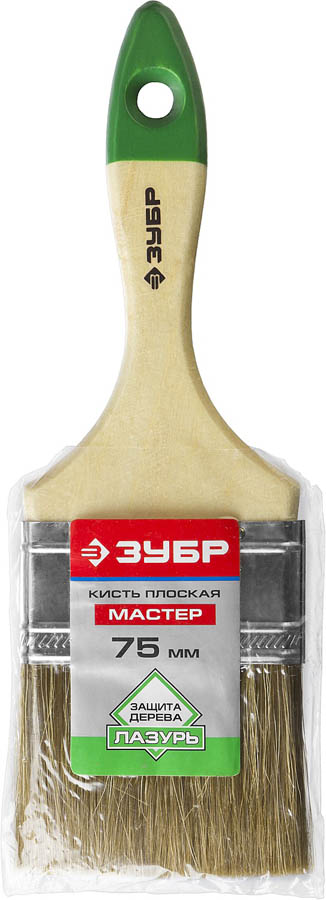 ЗУБР 75 мм, 3'', щетина смешанная, кисть малярная плоская 4-01009-075 Мастер купить по цене 136 ₽ в интернет магазине ТЕХСАД