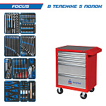 Набор инструментов ''FOCUS'' в красной тележке, 188 предметов KING TONY 934-188AMR купить по цене 116 000 ₽ в интернет магазине ТЕХСАД