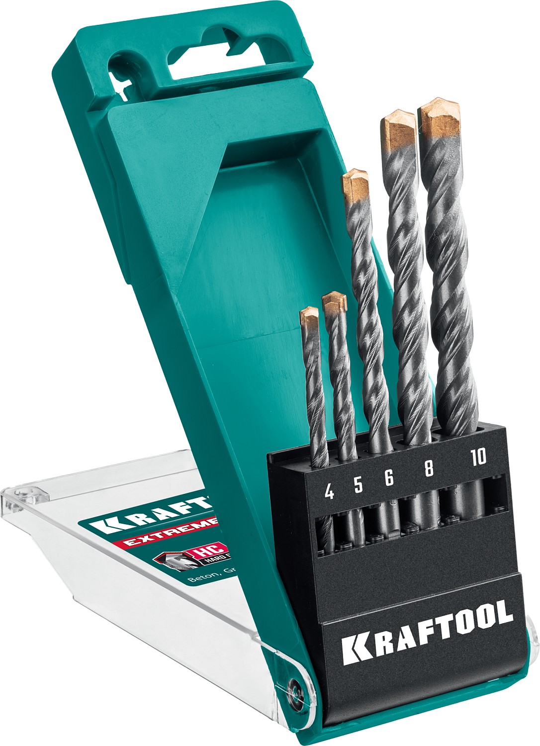 KRAFTOOL 5 шт: Ø 4-5-6-8-10 мм, 3-х гранный хвостовик, набор сверл по бетону EXTREME 29166-H5 купить по цене 940 ₽ в интернет магазине ТЕХСАД