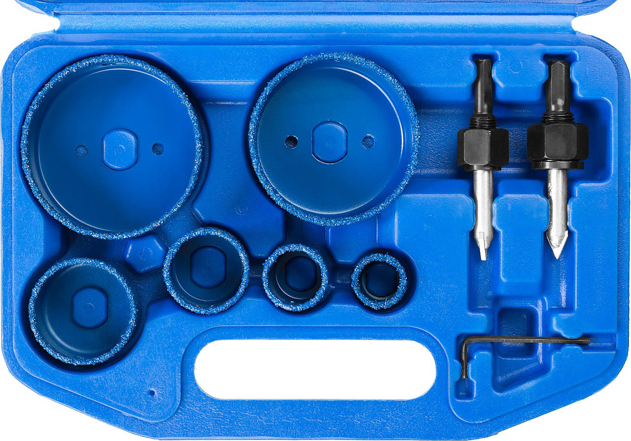 ЗУБР 6 шт.: d 22, 28, 35, 44, 68, 73 мм, L - 25 мм, карбид-вольфрамовая крошка, набор коронок-чашек 33360-H6_z01 купить по цене 2 700 ₽ в интернет магазине ТЕХСАД