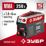 ЗУБР 250 А, MMA, сварочный аппарат, инверторный СА-250К Мастер купить по цене 9 900 ₽ в интернет магазине ТЕХСАД