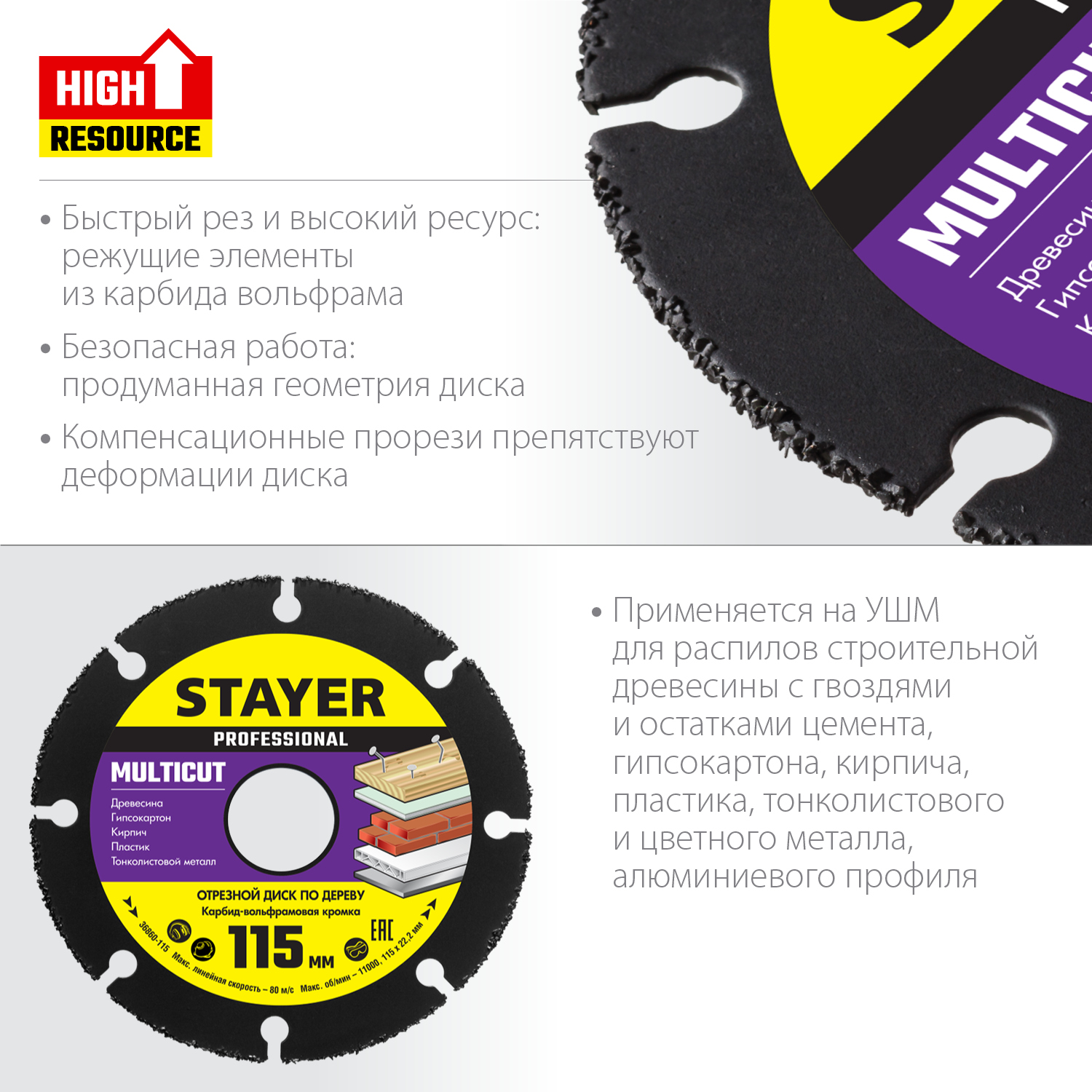 STAYER Ø 115 мм, отрезной диск для УШМ 36860-115 купить по цене 560 ₽ в интернет магазине ТЕХСАД