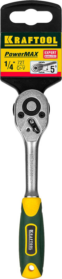 KRAFTOOL 1/4'', 72 зубца, Cr-V сталь, трещотка для торцовых головок 27791-1/4_z02 купить по цене 1 260 ₽ в интернет магазине ТЕХСАД