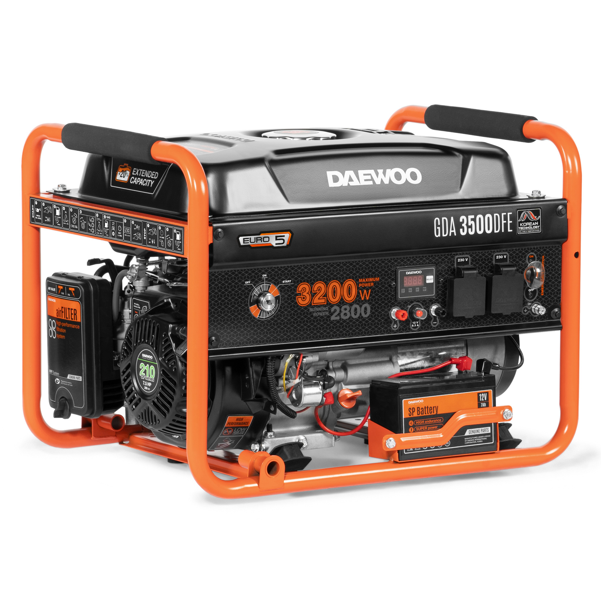 Генератор двухтопливный DAEWOO GDA 3500DFE купить по цене 43 990 ₽ в интернет магазине ТЕХСАД