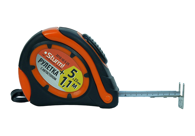 Рулетка Sturm! 2010-10-5-25 длиной 5м + 1м бесплатно. Впервые в России! купить по цене 430 ₽ в интернет магазине ТЕХСАД