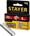 STAYER скобы тип 53 (A / 10 / JT21), 8 мм, 1000 шт., закаленные, особотвердые, скобы для степлера тонкие 3159-08_z02 Professional купить по цене 80 ₽ в интернет магазине ТЕХСАД