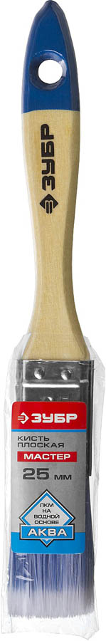 ЗУБР 25 мм, 1'', щетина искусственная, кисть малярная плоская 4-01007-025 Мастер купить по цене 55 ₽ в интернет магазине ТЕХСАД