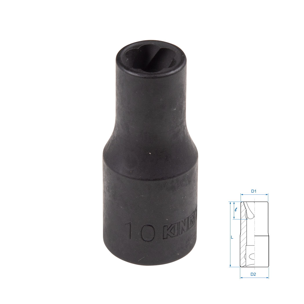 Головка для поврежденного крепежа 1/2'', 10 мм KING TONY 9TD403-10M купить по цене 1 440 ₽ в интернет магазине ТЕХСАД