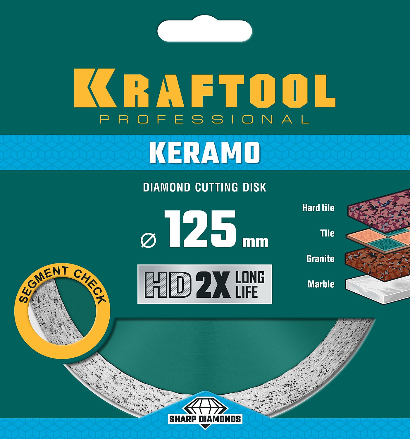 KRAFTOOL Ø 125Х22.2 мм, алмазный, сплошной, по керамограниту, керамической плитке диск отрезной KERAMO 36684-125 купить по цене 1 200 ₽ в интернет магазине ТЕХСАД