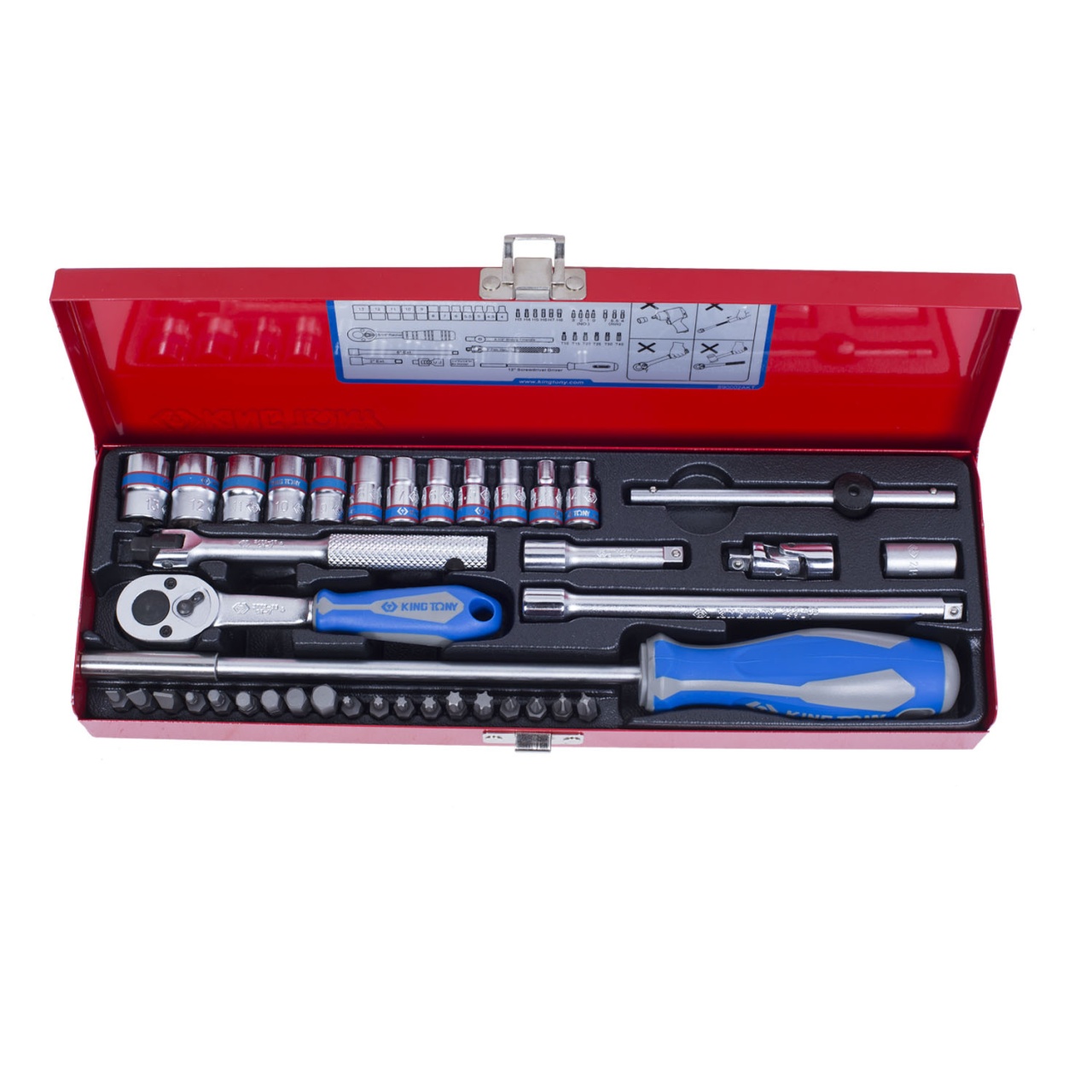Набор торцевых головок с принадлежностями 1/4'', шестигранные, 4-13 мм, 39 предметов KING TONY 2540MR купить по цене 6 340 ₽ в интернет магазине ТЕХСАД