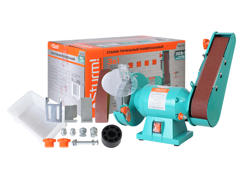 Точильный дисково-ленточный станок Sturm! BG61150 купить по цене 6&nbsp;990 ₽ в интернет магазине ТЕХСАД