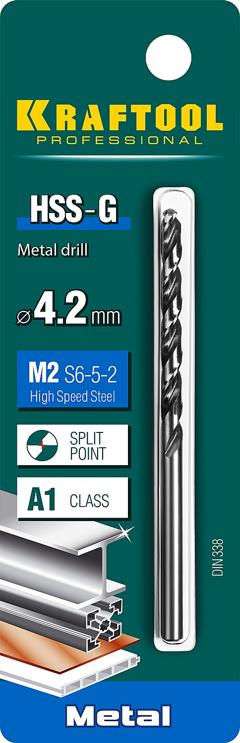 KRAFTOOL Ø 4.2 х 75 мм, HSS-G, сталь М2 (S6-5-2), класс A, сверло по металлу 29651-4.2 Pro KRAFTOOL Ø 4.2 х 75 мм, HSS-G, сталь М2 (S6-5-2), класс A, сверло по металлу 29651-4.2 Pro купить по цене 136 ₽ в интернет магазине ТЕХСАД