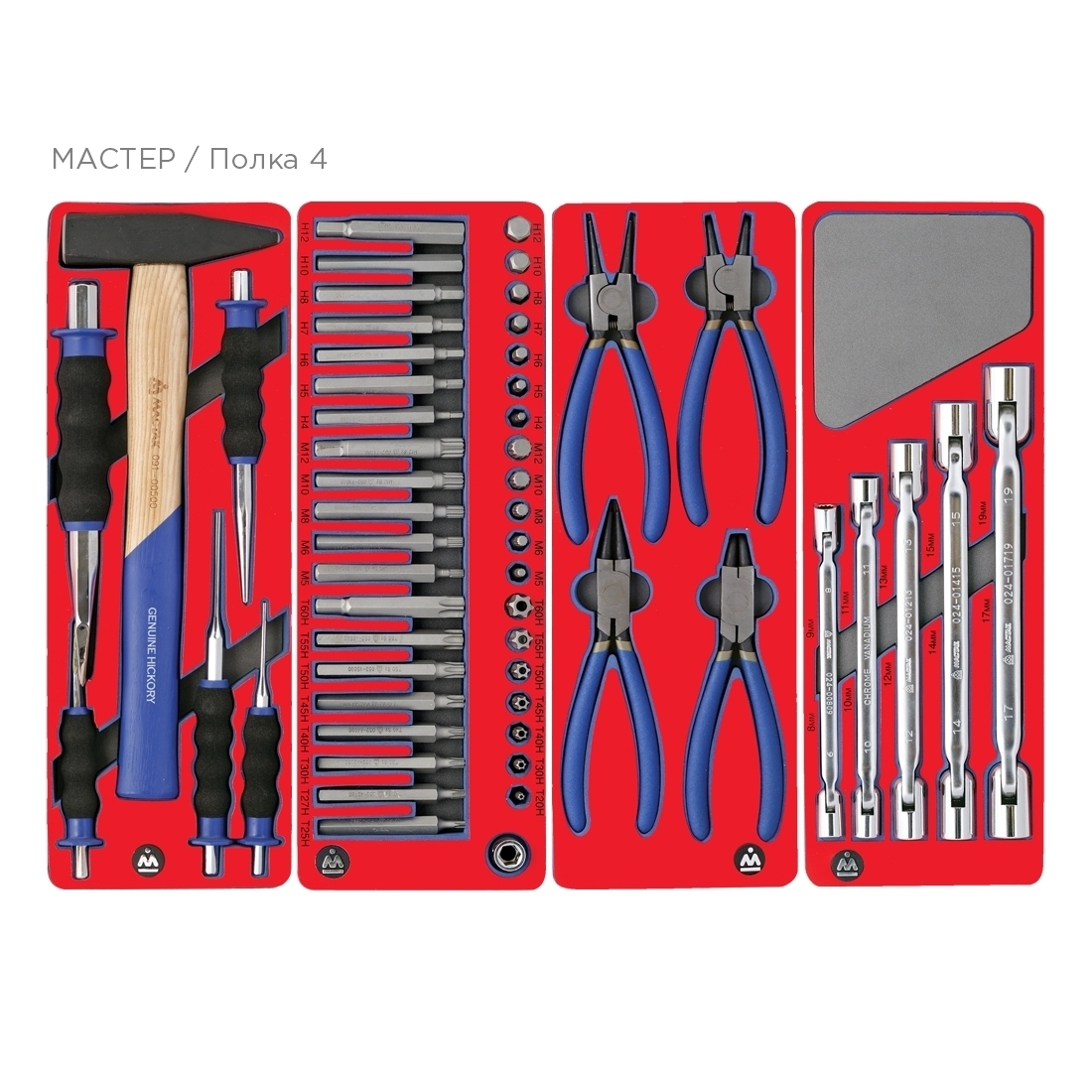 Набор инструментов ''МАСТЕР'' для тележки, 11 ложементов, 205 предметов МАСТАК 5-00205 купить по цене 118 300 ₽ в интернет магазине ТЕХСАД