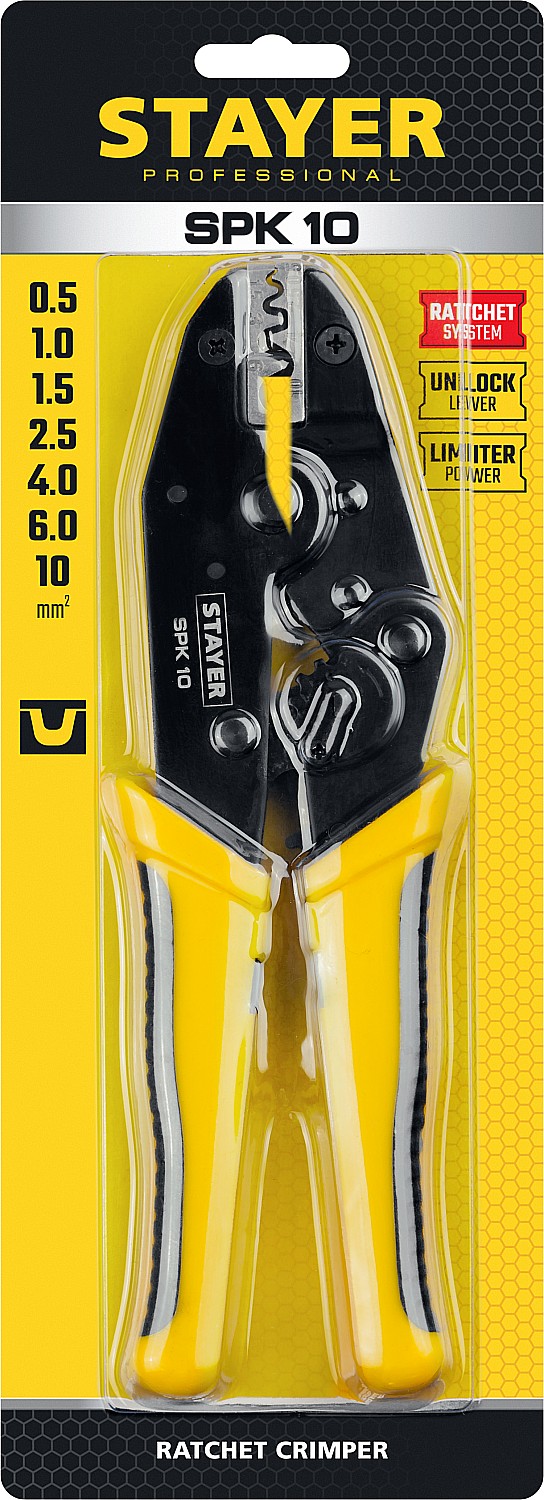 STAYER 0.5-10 мм², для медных наконечников и гильз, пресс-клещи 45440 Professional купить по цене 1&nbsp;490 ₽ в интернет магазине ТЕХСАД