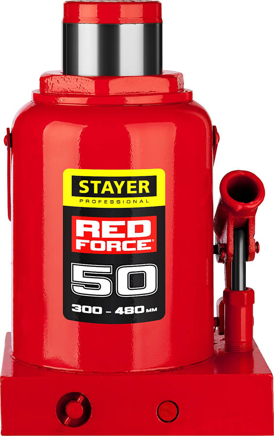 STAYER 50 т, 300-480 мм, домкрат бутылочный гидравлический RED FORCE 43160-50_z01 Professional купить по цене 12 700 ₽ в интернет магазине ТЕХСАД
