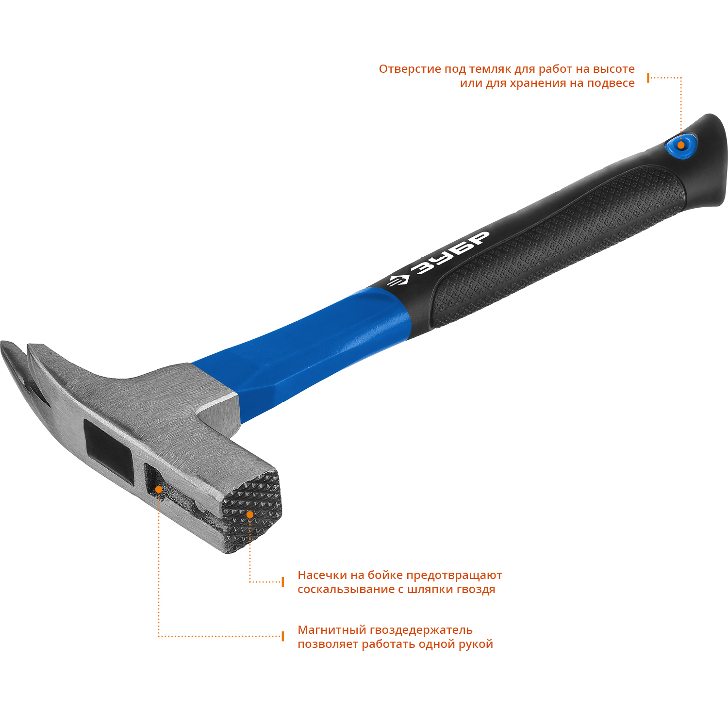 ЗУБР 600 г, молоток кровельщика с фиберглассовой рукояткой 20203_z01 Профессионал купить по цене 1 110 ₽ в интернет магазине ТЕХСАД
