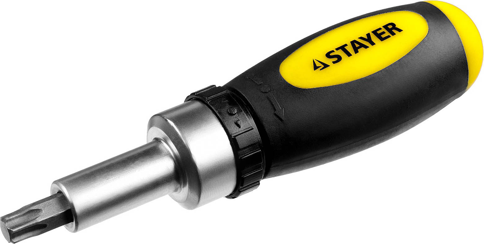 STAYER 38 шт., отвертка реверсивная с битами MAXFIX 2557-H38 купить по цене 630 ₽ в интернет магазине ТЕХСАД