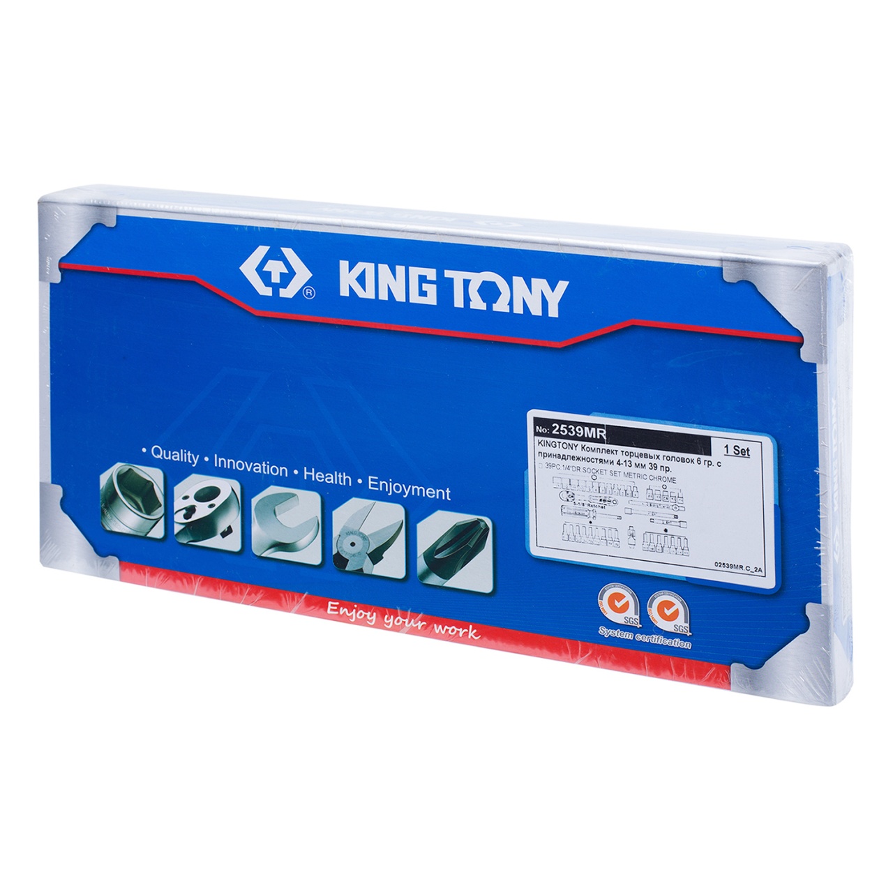 Набор торцевых головок с принадлежностями 1/4'', шестигранные, 4-13 мм, 39 предметов KING TONY 2539MR купить по цене 6 200 ₽ в интернет магазине ТЕХСАД