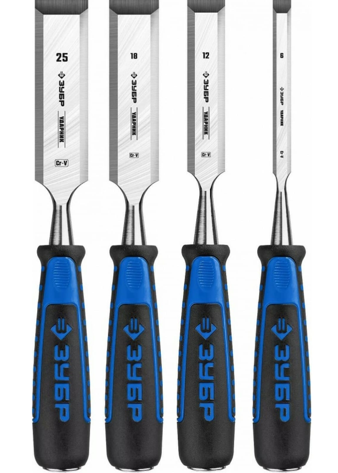 ЗУБР 4 шт, 6/12/18/25 мм, набор стамесок 18097-H4 Профессионал купить по цене 1 680 ₽ в интернет магазине ТЕХСАД