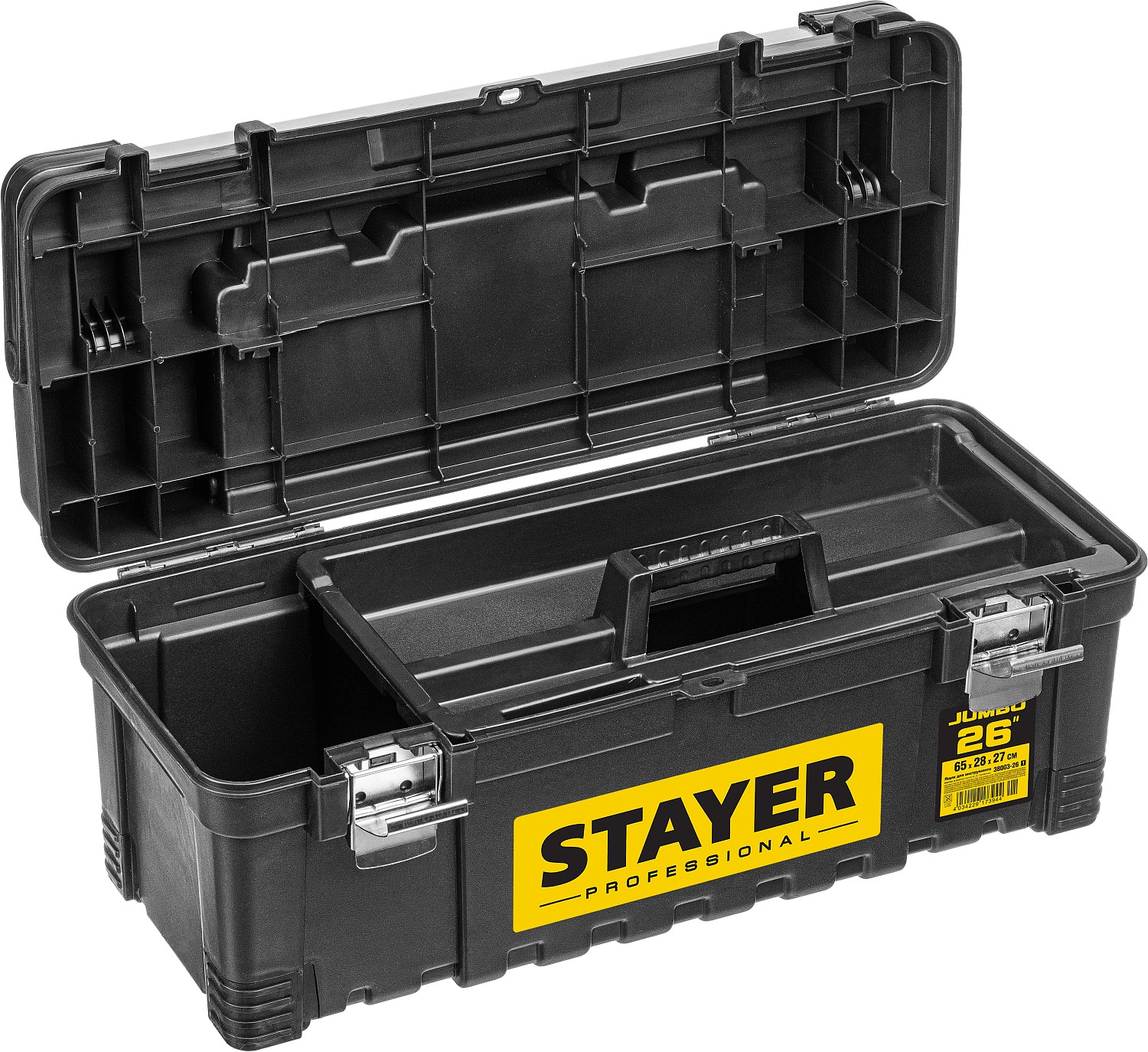 STAYER 656 х 270 х 285 мм (26''), пластиковый, ящик для инструмента JUMBO-26 38003-26_z01 Professional купить по цене 5 170 ₽ в интернет магазине ТЕХСАД