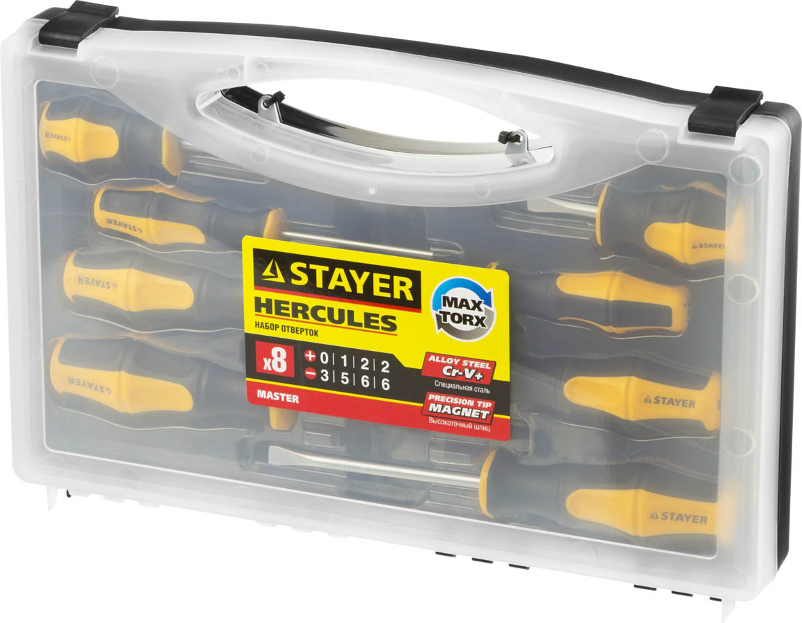 STAYER 8 шт., набор отверток 25055-H8_z02 купить по цене 1 570 ₽ в интернет магазине ТЕХСАД