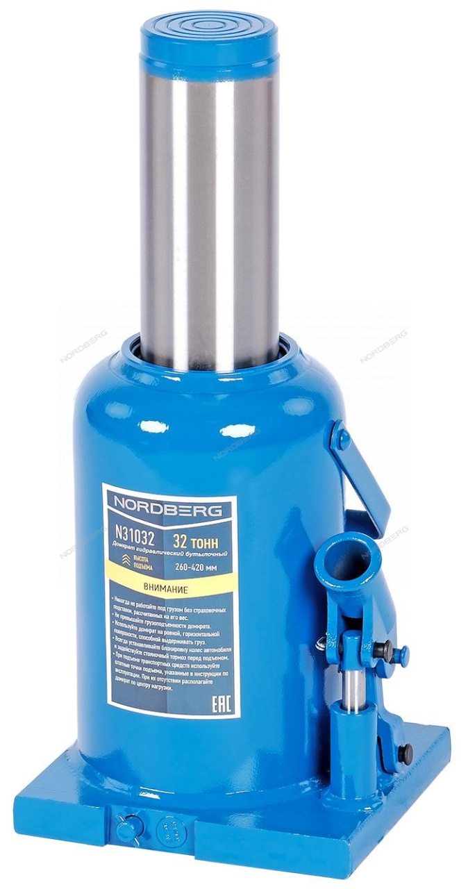 Домкрат бутылочный 32 т NORDBERG N31032 купить по цене 8 417 ₽ в интернет магазине ТЕХСАД