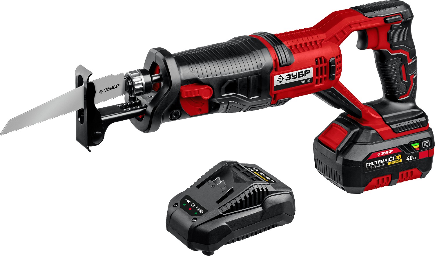 ЗУБР 18В, 1 АКБ (4Ач), в коробке, пила сабельная СПЛ-185-41 Мастер купить по цене 13&nbsp;320 ₽ в интернет магазине ТЕХСАД