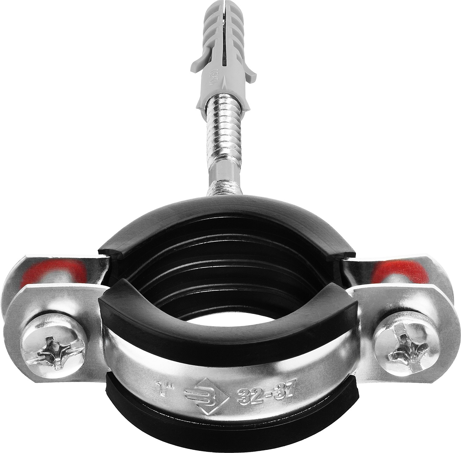 ЗУБР 1 шт., 1'', оцинкованный, в комплекте с сантехнической шпилькой и дюбелем, хомут трубный с гайкой 37866-32-37 Мастер купить по цене 73 ₽ в интернет магазине ТЕХСАД