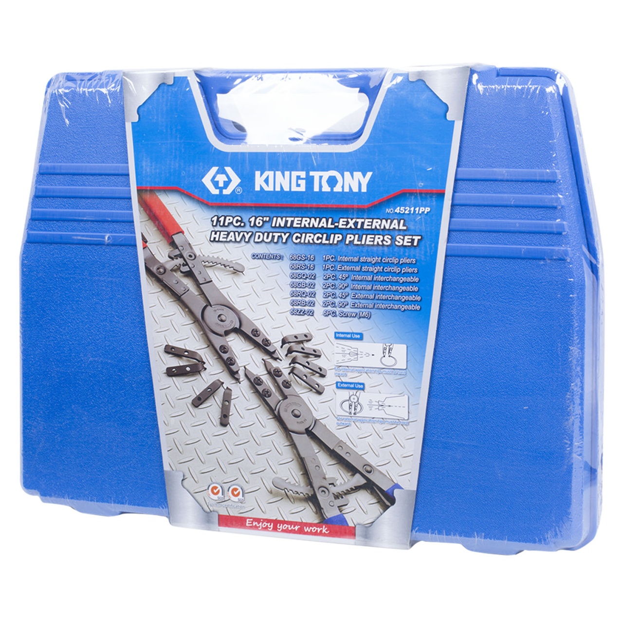 Набор съемников стопорных колец 406 мм, сменные насадки, 11 предметов, кейс KING TONY 45211PP купить по цене 14 200 ₽ в интернет магазине ТЕХСАД